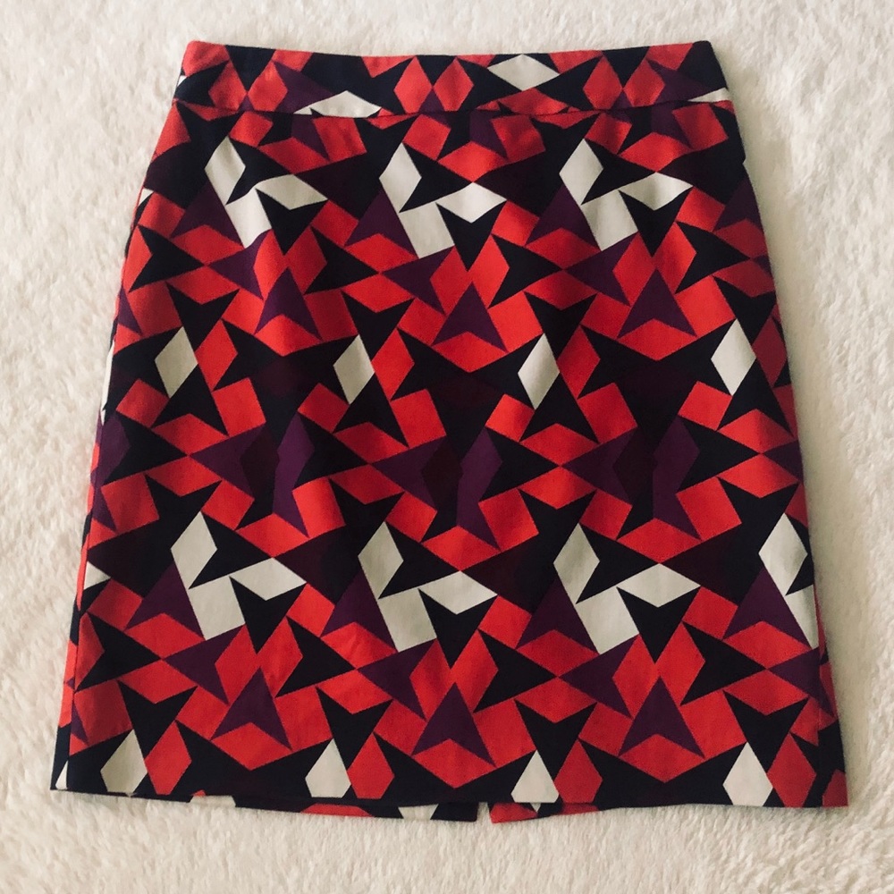 Loft Pencil Skirt with Colorful Geo Print